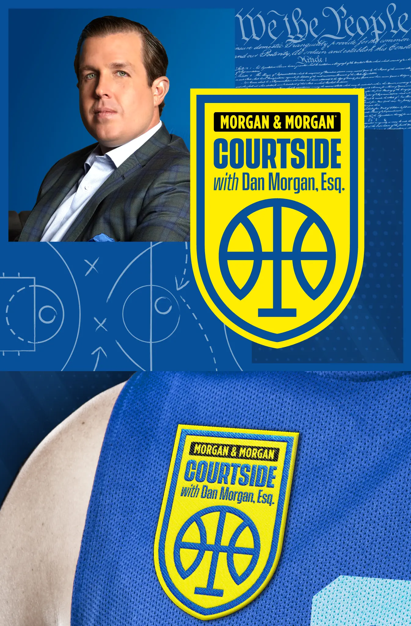 Logo for the Courtside with Dan Morgan Podcast