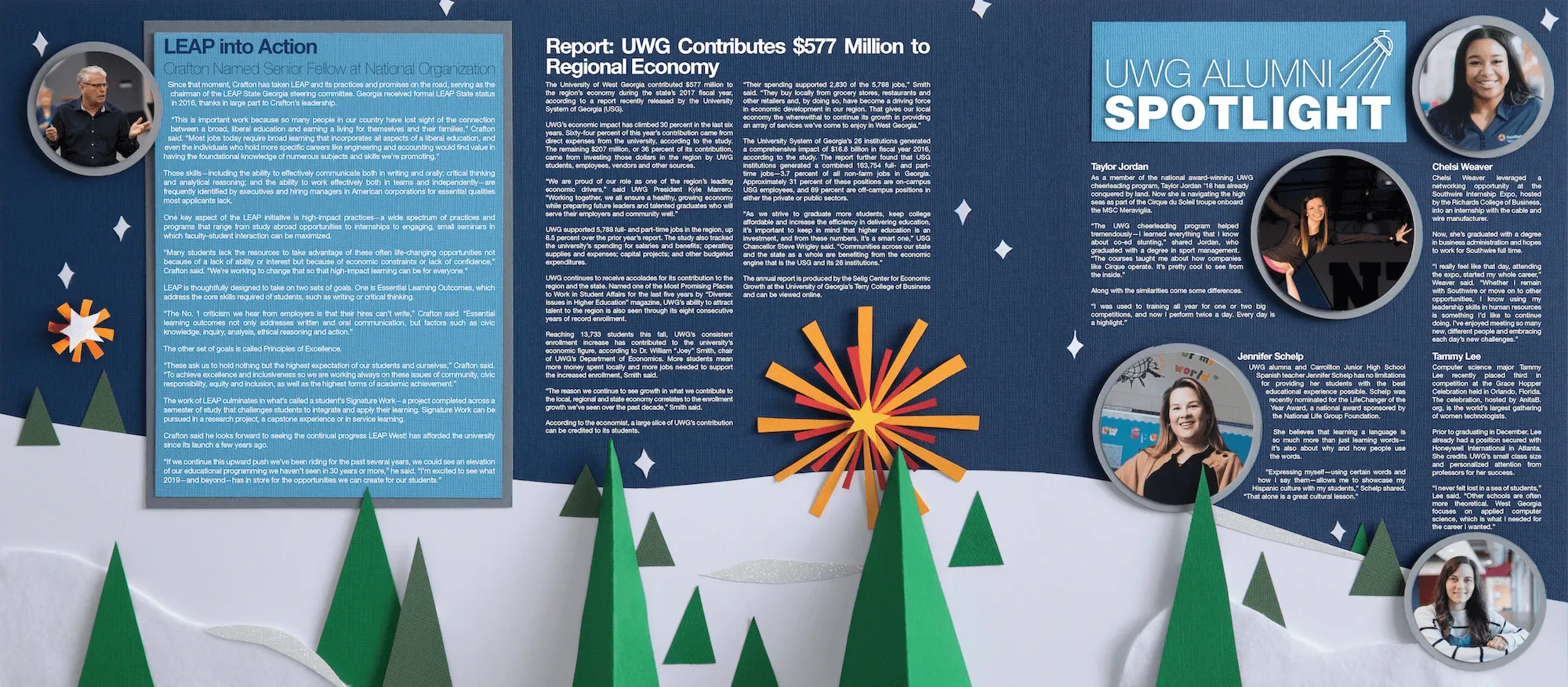 Back spread of Forever West Winter newsletter